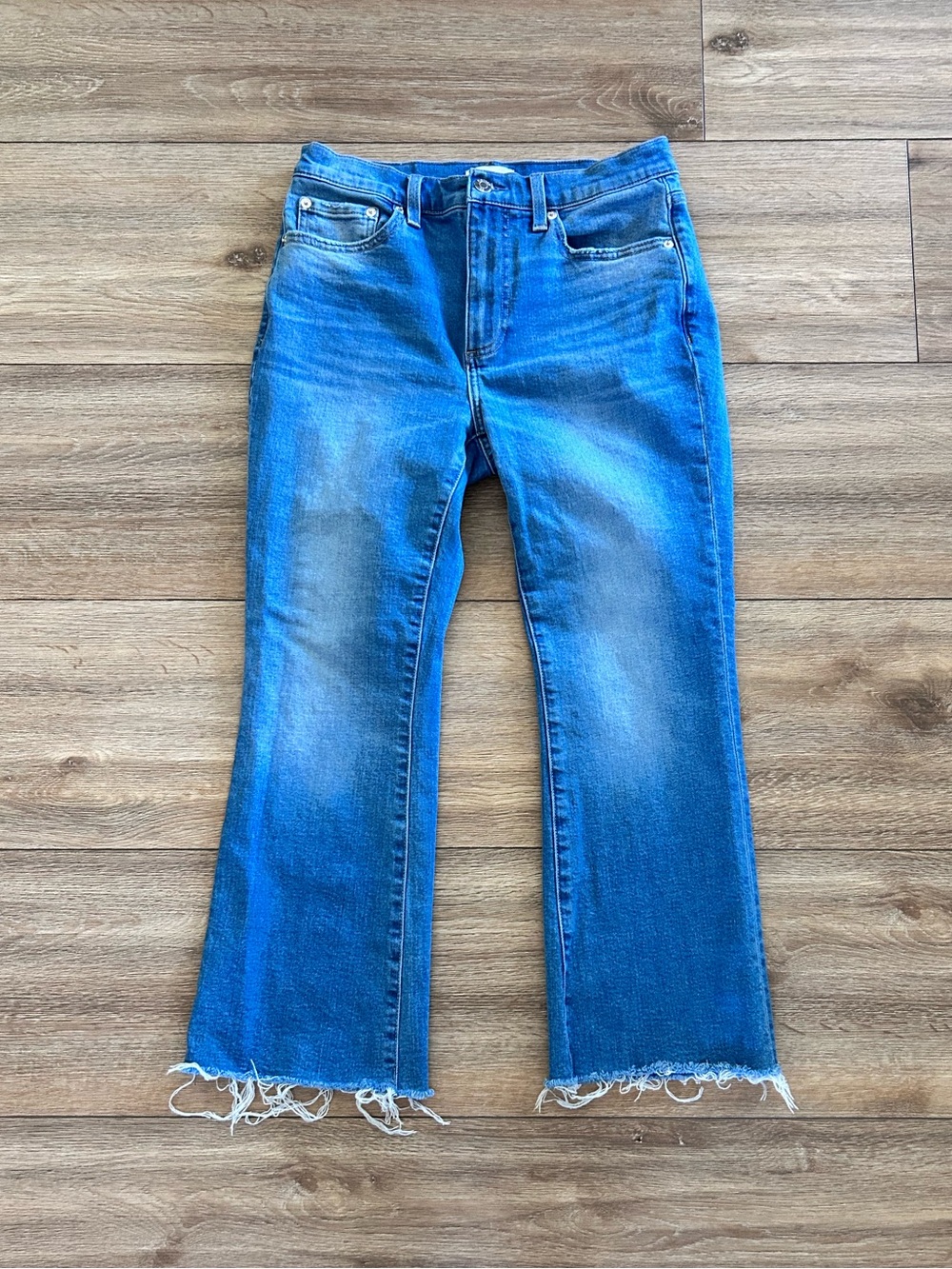 Pistola Jeans Classic Blue Women's Straight Jeans Raw Hem Sz 28P